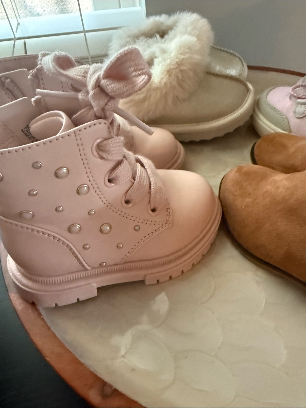 Lot of 4 Pairs of size 5 baby girl fall shoes
